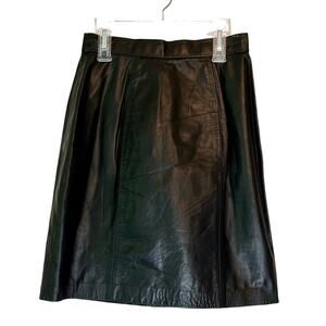 Women’s vintage Leather black high rise mini skirt biker Bikercore western XS‌‌